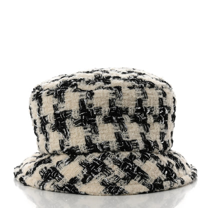 Chanel Tweed Bucket Hat M Black Ecru 6 of 9