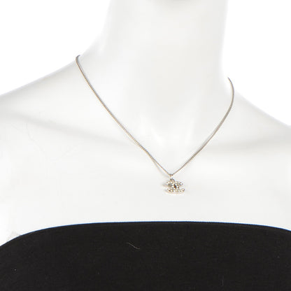 Chanel Crystal Timeless CC Necklace Silver 2 of 5