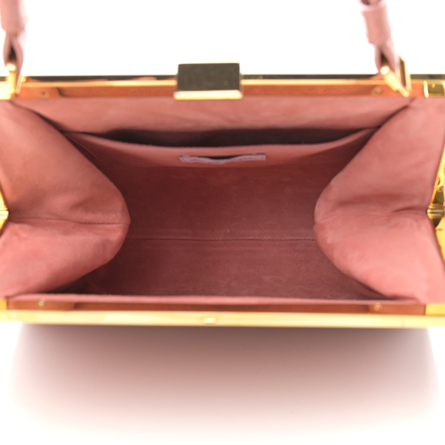 Mansur Gavriel Patent Calfskin Elegant Top Handle Bag Blush 5 of 10