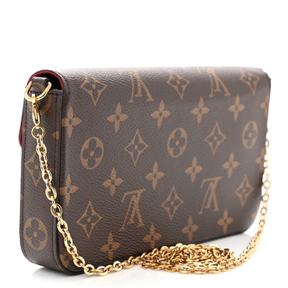 Louis Vuitton Monogram Pochette Felicie Chain Wallet Fuchsia 4 of 13