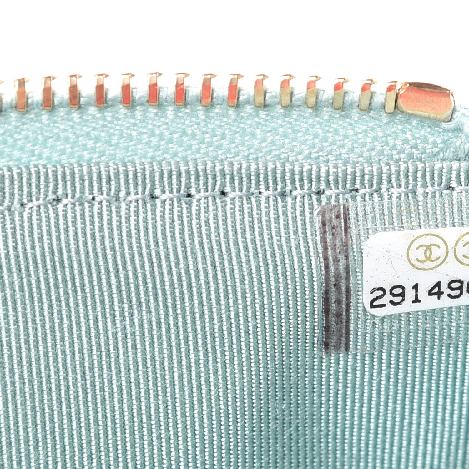 Chanel Caviar Quilted Classic Flat Wallet Pouch Light Blue 6 of 7