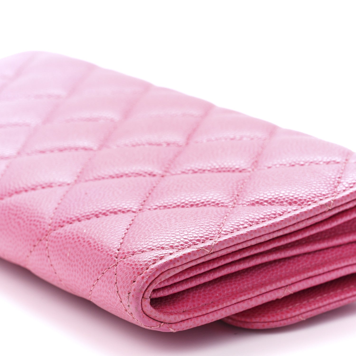 Chanel Caviar Quilted Large Gusset Flap Wallet Pink 12 of 13