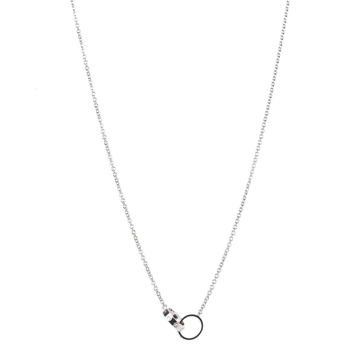 18K White Gold Interlocking LOVE Necklace