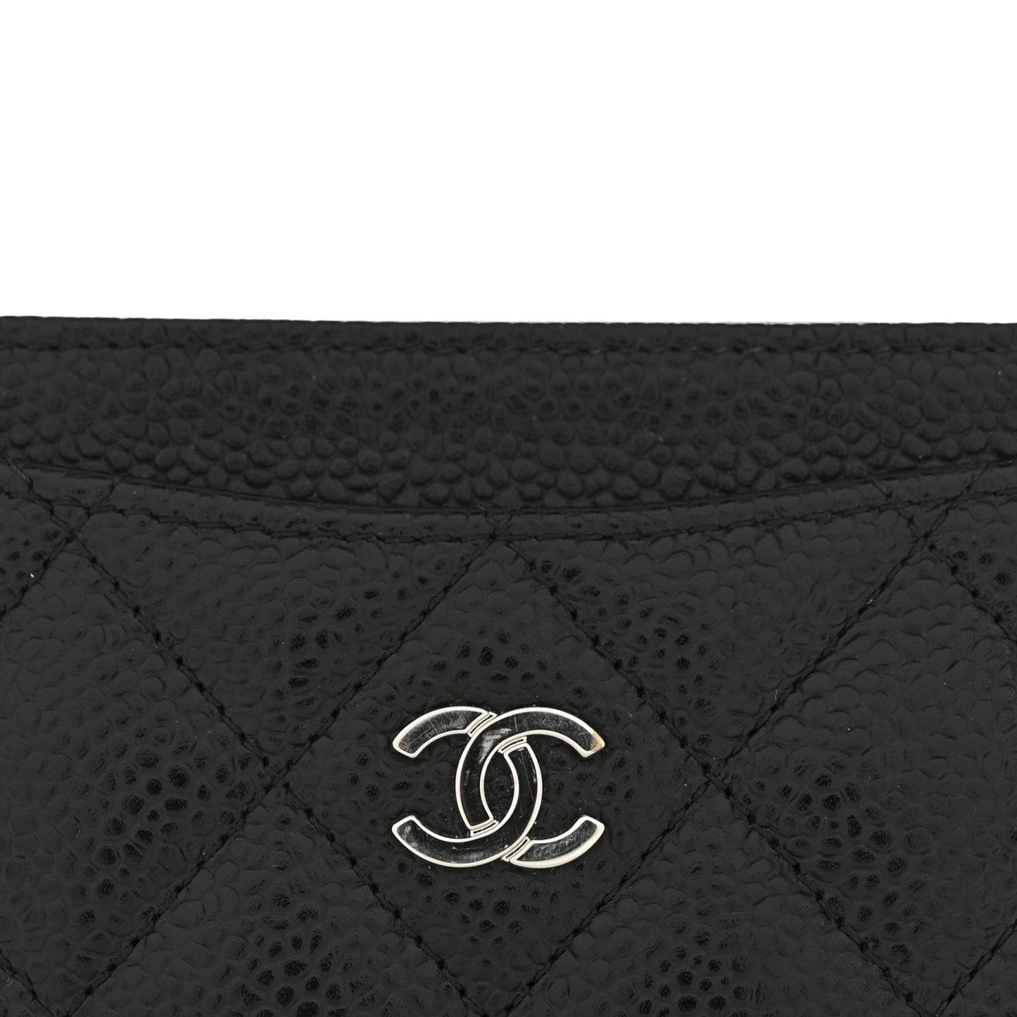 Caviar Quilted Card Holder Black