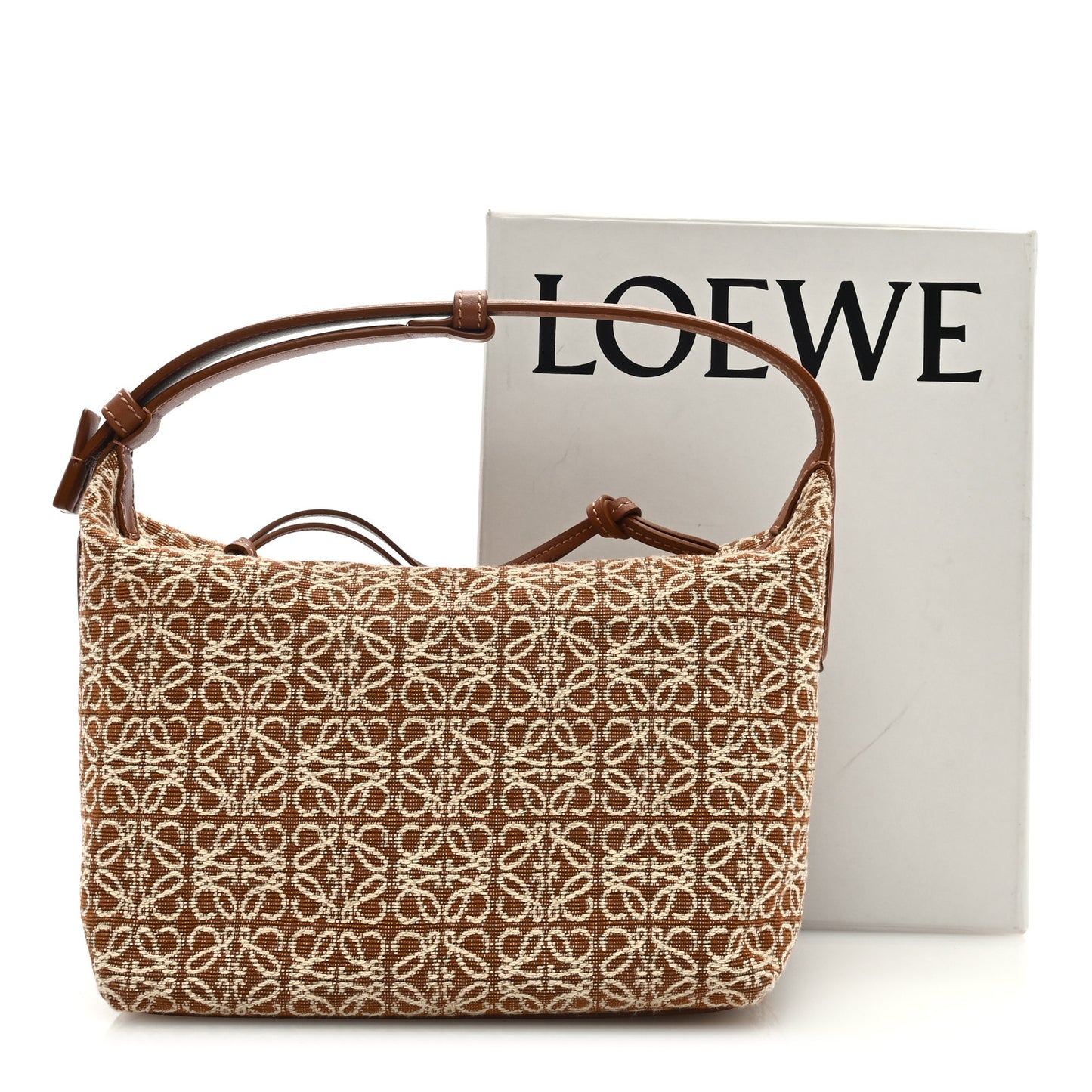 Jacquard Anagram Calfskin Small Cubi Bag Tan Pecan
