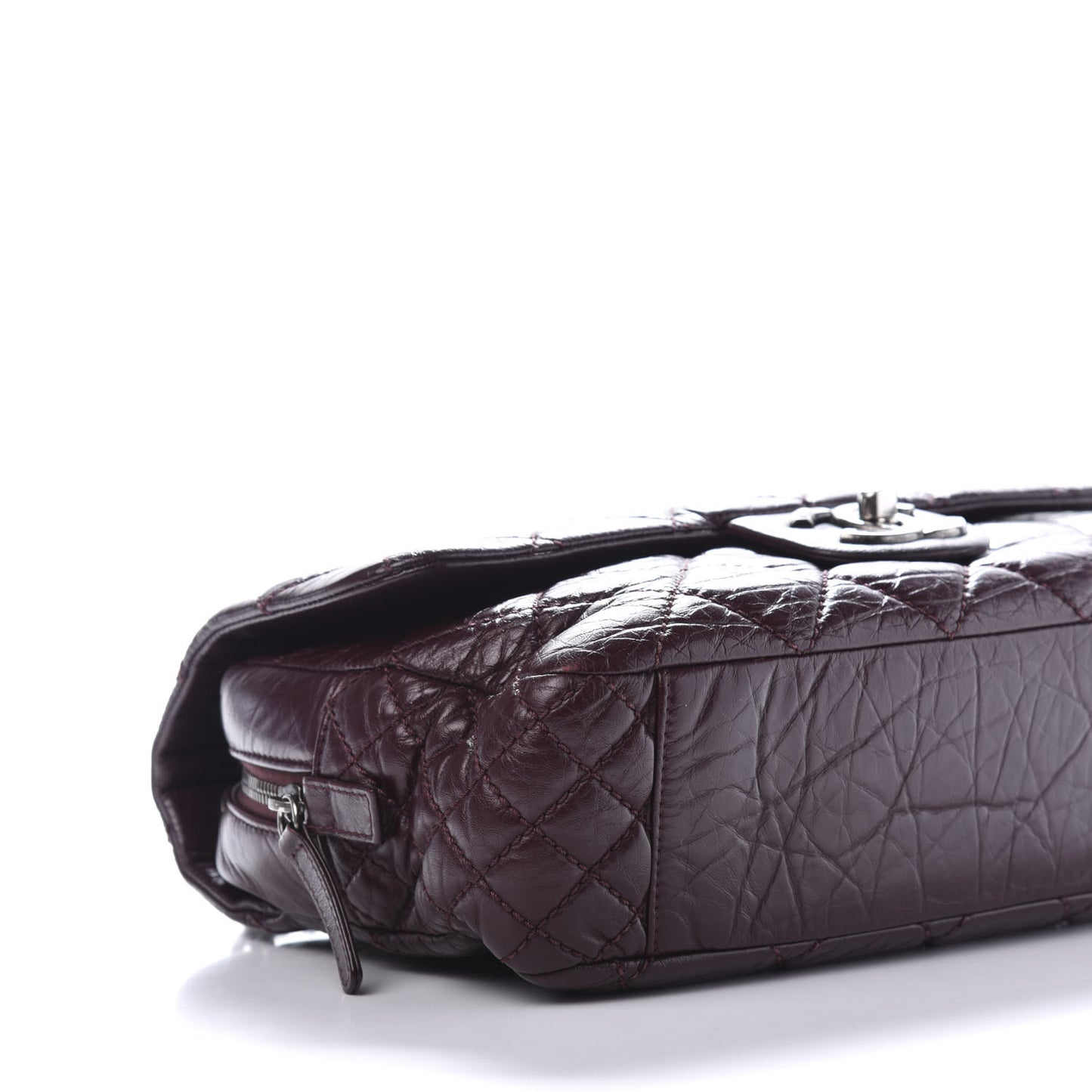 Aged Calfskin Jumbo New Portobello Flap Burgundy