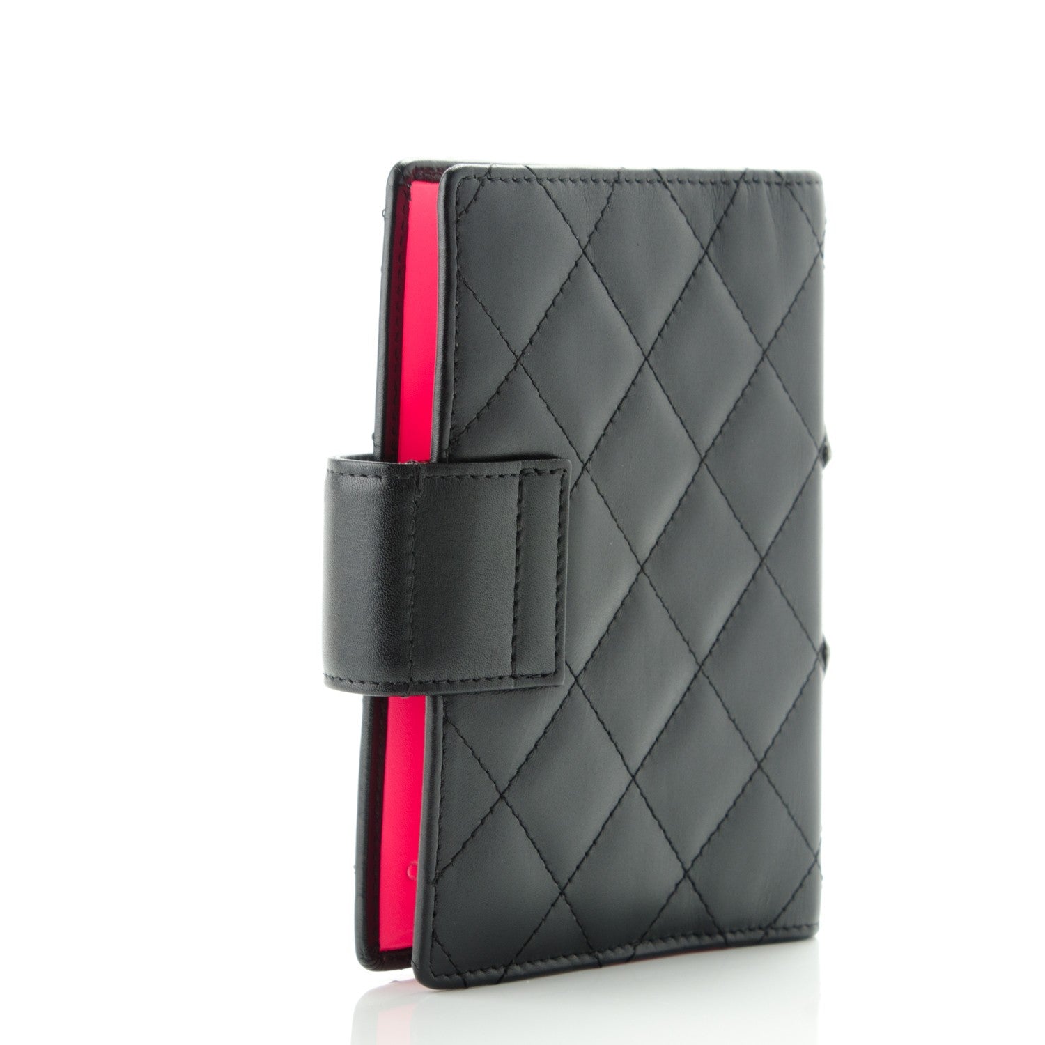 Chanel Calfskin Quilted Small Cambon Agenda Planner Black White 3 of 7