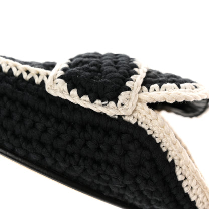 Chanel Crochet CC Mules 38.5 Black Ivory 10 of 12