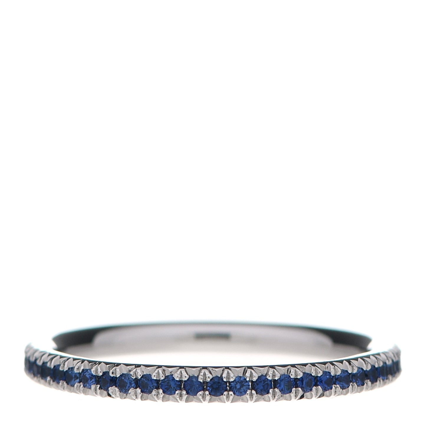 18K White Gold Blue Sapphire Metro Ring 48 4.5
