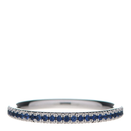 Tiffany 18K White Gold Blue Sapphire Metro Ring 48 4.5 3 of 4