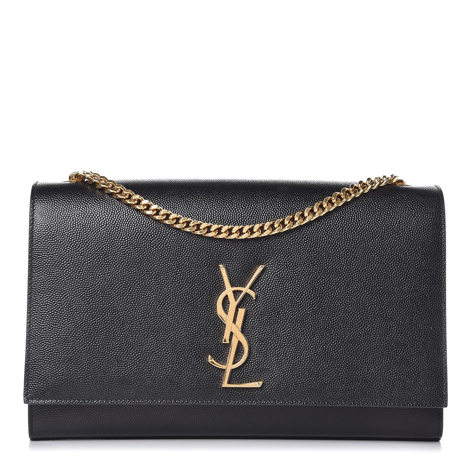 Saint Laurent Grain De Poudre Medium Classic Monogram Kate Satchel Black 1 of 9