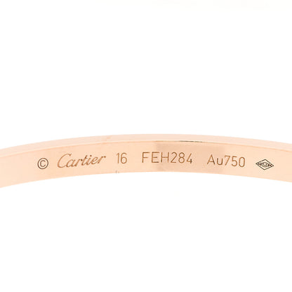 Cartier 18K Pink Gold 10 Diamond Small LOVE Bracelet 16 5 of 10