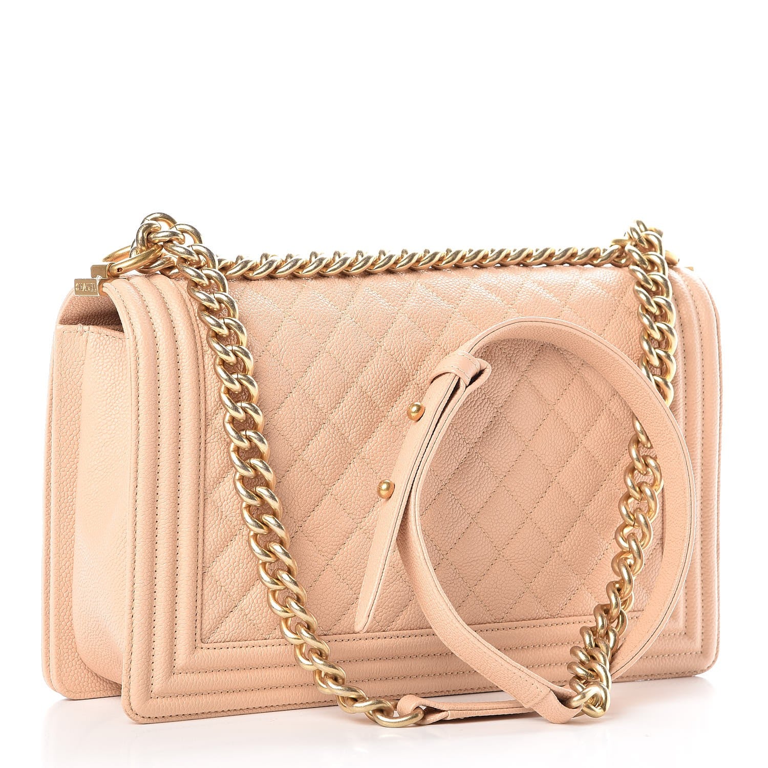 Chanel Caviar Quilted New Medium Boy Flap Beige Clair 3 of 11