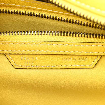 Celine Drummed Calfskin Mini Luggage Citron 6 of 12