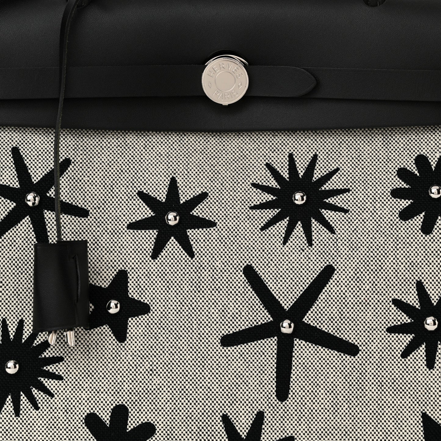 H Plume Canvas Vache Hunter Circuit Rider Hobnailed Herbag Zip Retourne 31 PM Black Ecru