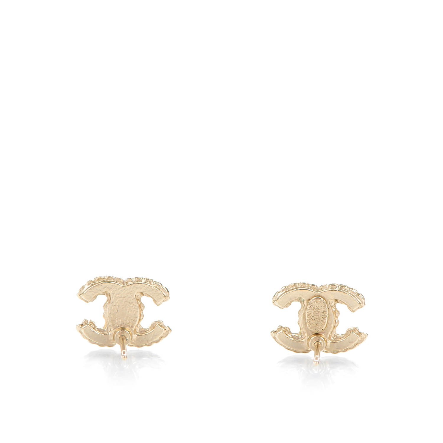 Chanel Crystal Mini CC Earrings Gold 3 of 4