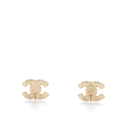 Chanel Crystal Mini CC Earrings Gold 3 of 4
