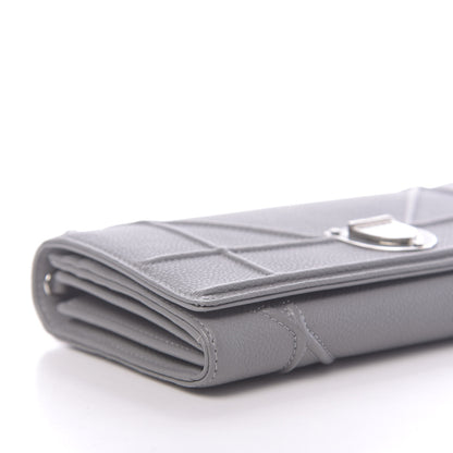 Christian Dior Grained Calfskin Diorama Croisiere Chain Wallet Gris 8 of 10