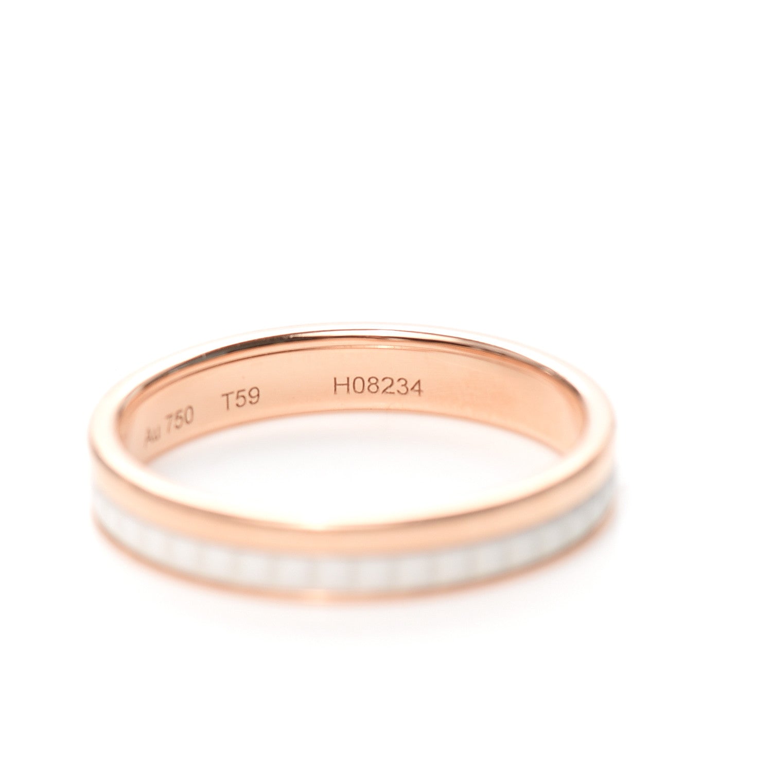 Boucheron 18K Pink Gold Ceramic Quatre White Edition Wedding Band Ring 59 8.75 6 of 6