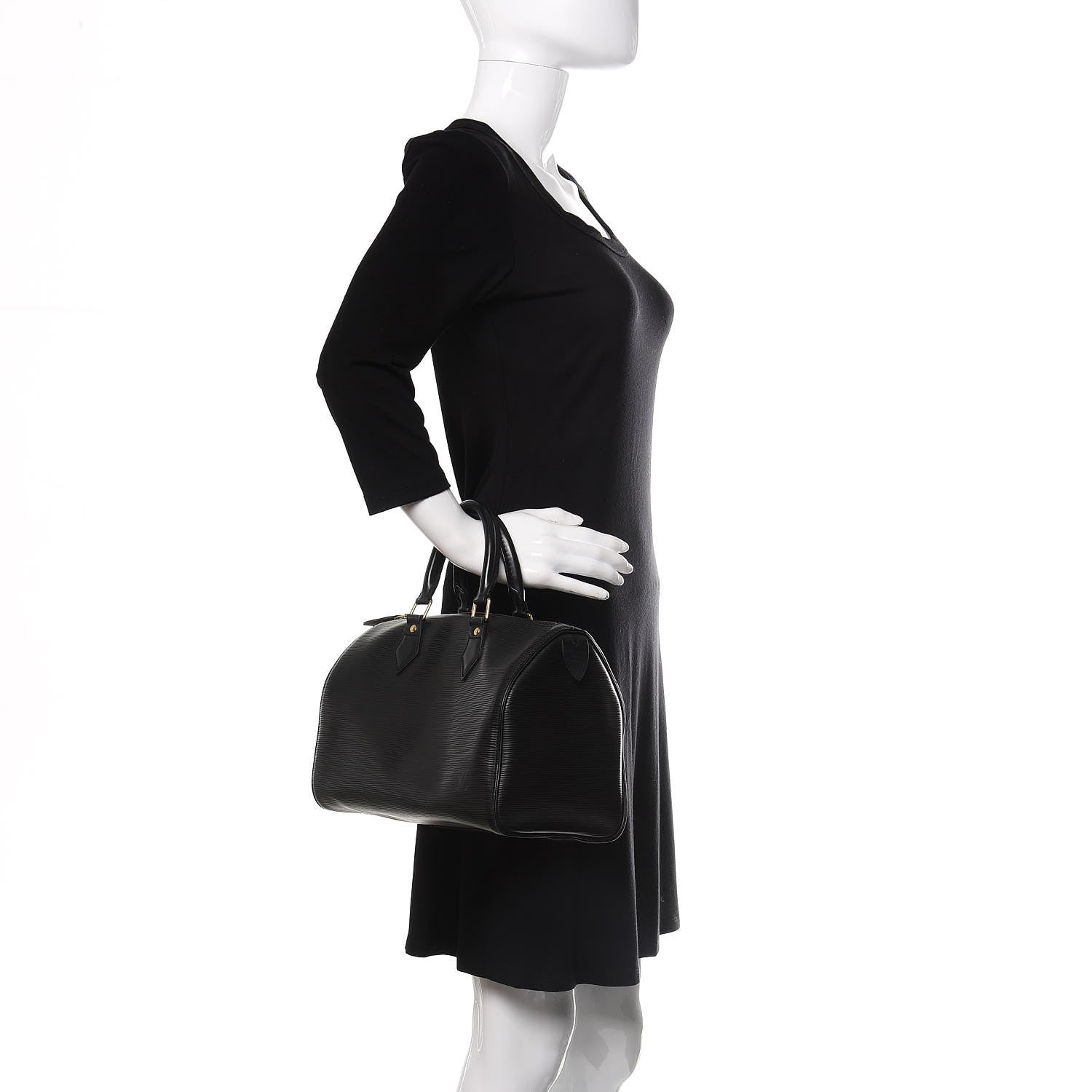 Louis Vuitton Epi Speedy 25 Black 2 of 9
