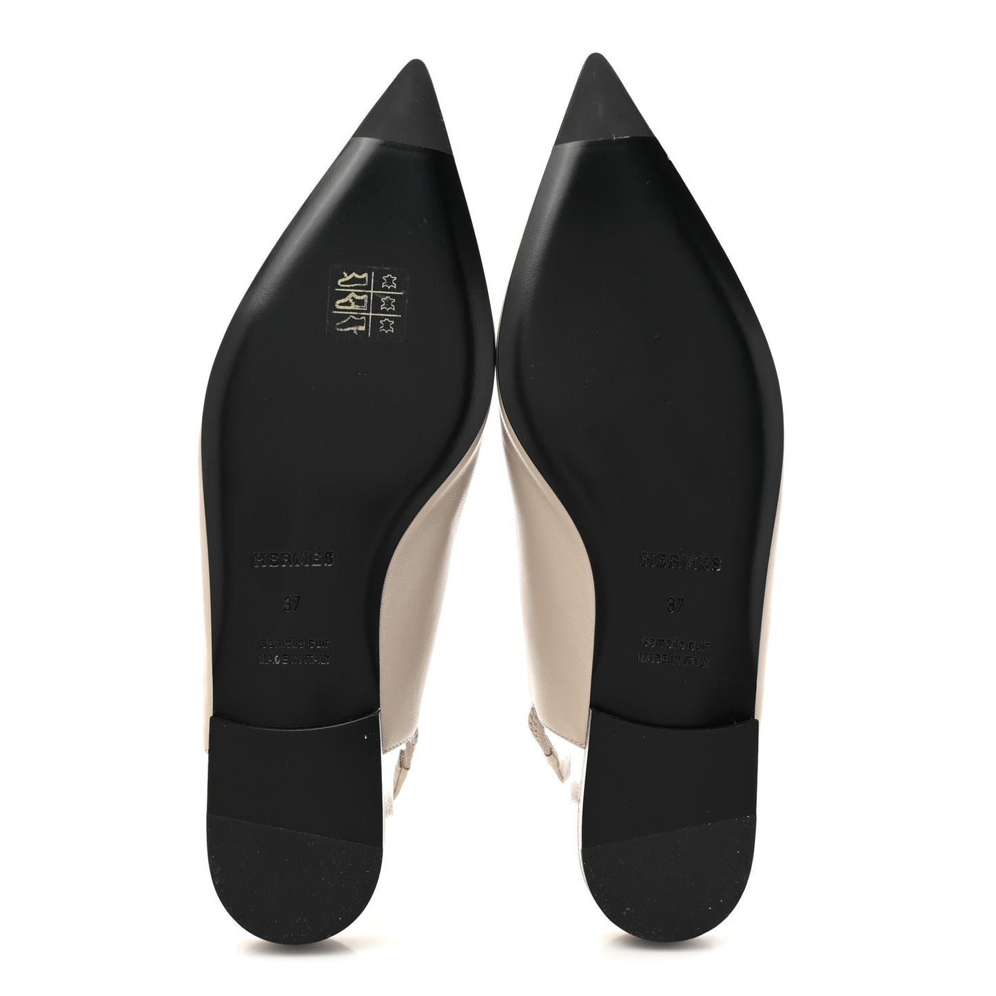 Nappa Lovely Slingback Flats 37 Beige Galet