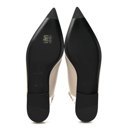 Hermes Nappa Lovely Slingback Flats 37 Beige Galet 6 of 10