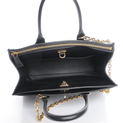 Louis Vuitton Calfskin Studded City Steamer MM Black 5 of 7