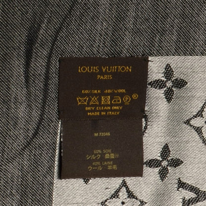 Louis Vuitton Wool Silk Monogram Denim Shawl Black 4 of 5