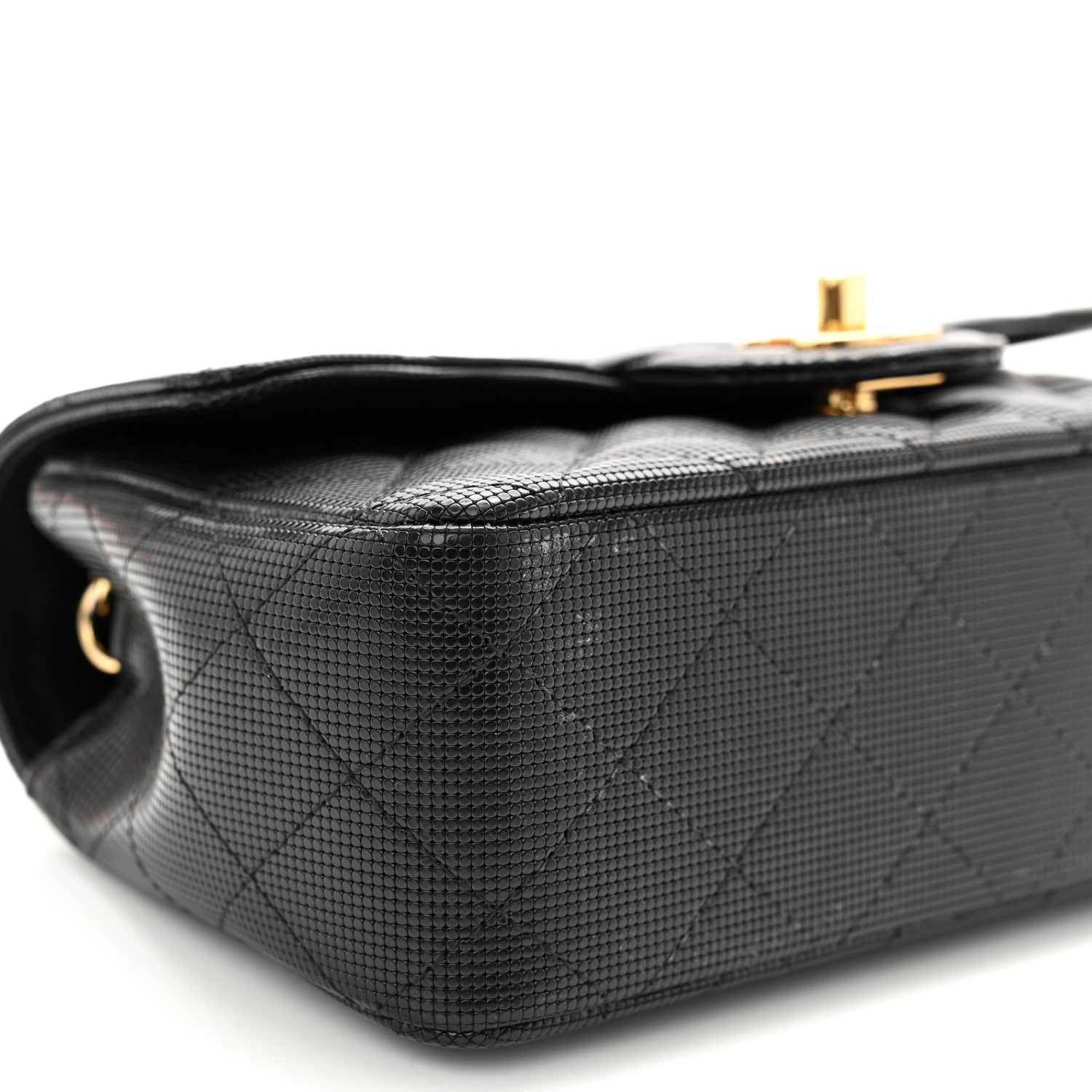 Chanel Calfskin Quilted Pixel Effect Mini Rectangular Flap Black 9 of 12