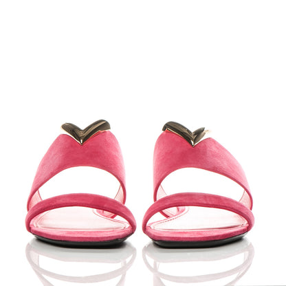 Louis Vuitton Suede Bayfront Flat Mules 38 Framboise 2 of 8