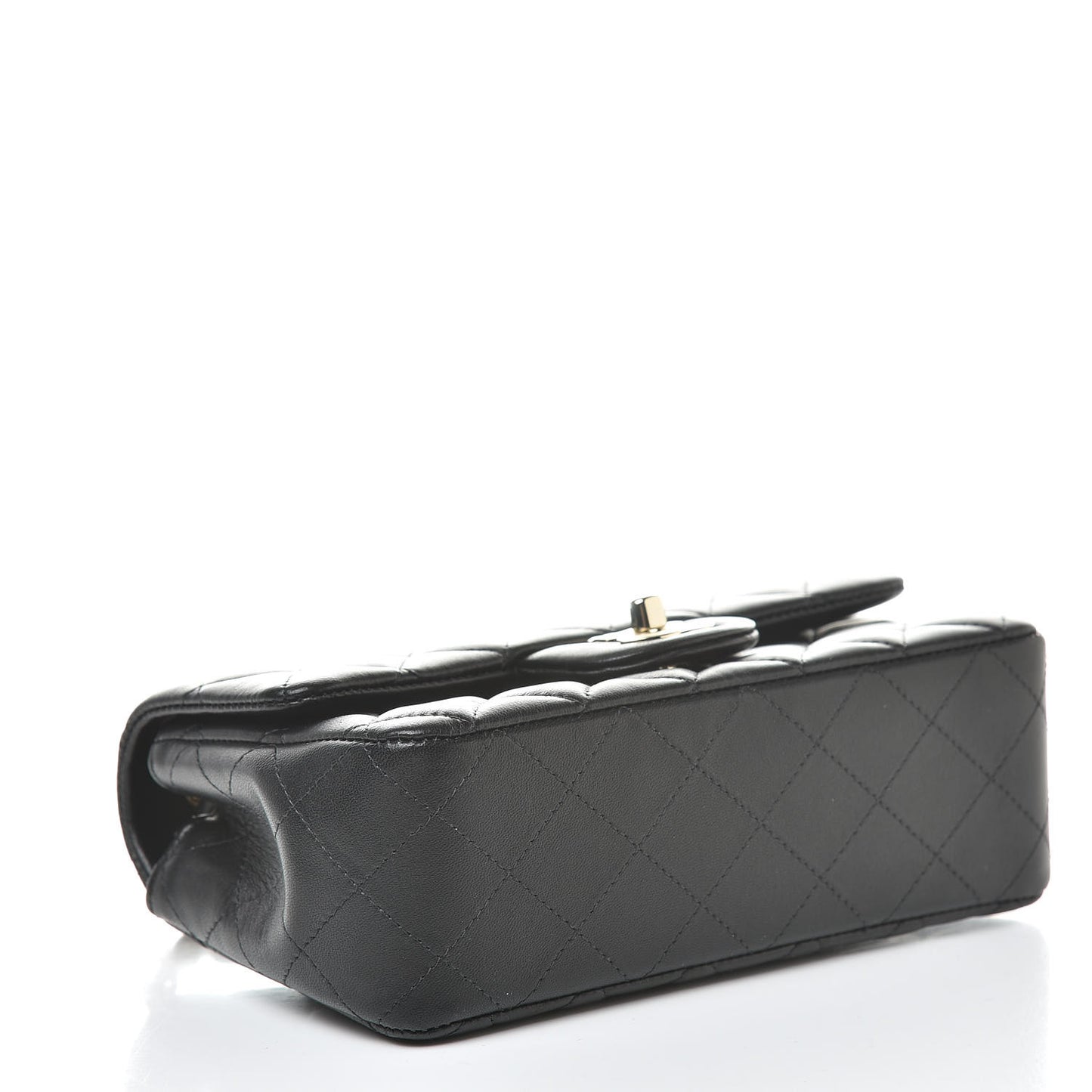 Lambskin Quilted Mini Rectangular Flap Black