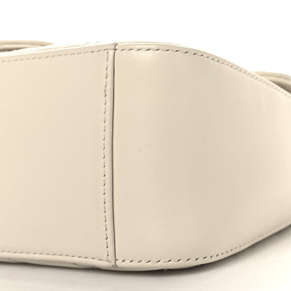 Gucci Calfskin Matelasse Mini GG Marmont Top Handle Shoulder Bag White 10 of 11