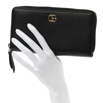 Gucci Dollar Calfskin GG Marmont Zip Around Wallet Black 2 of 8