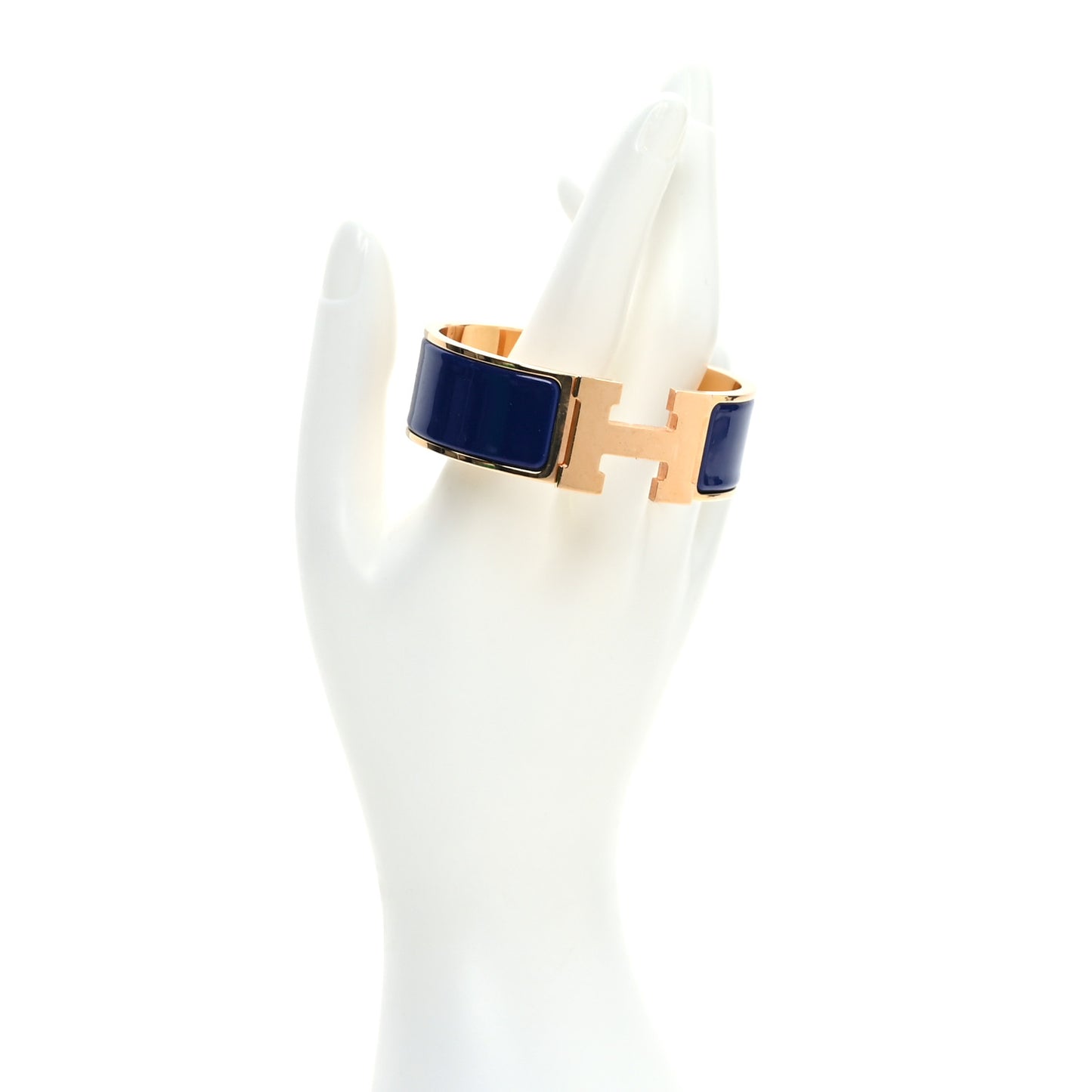 Enamel Wide Clic Clac H Bracelet PM Bleu Indigo