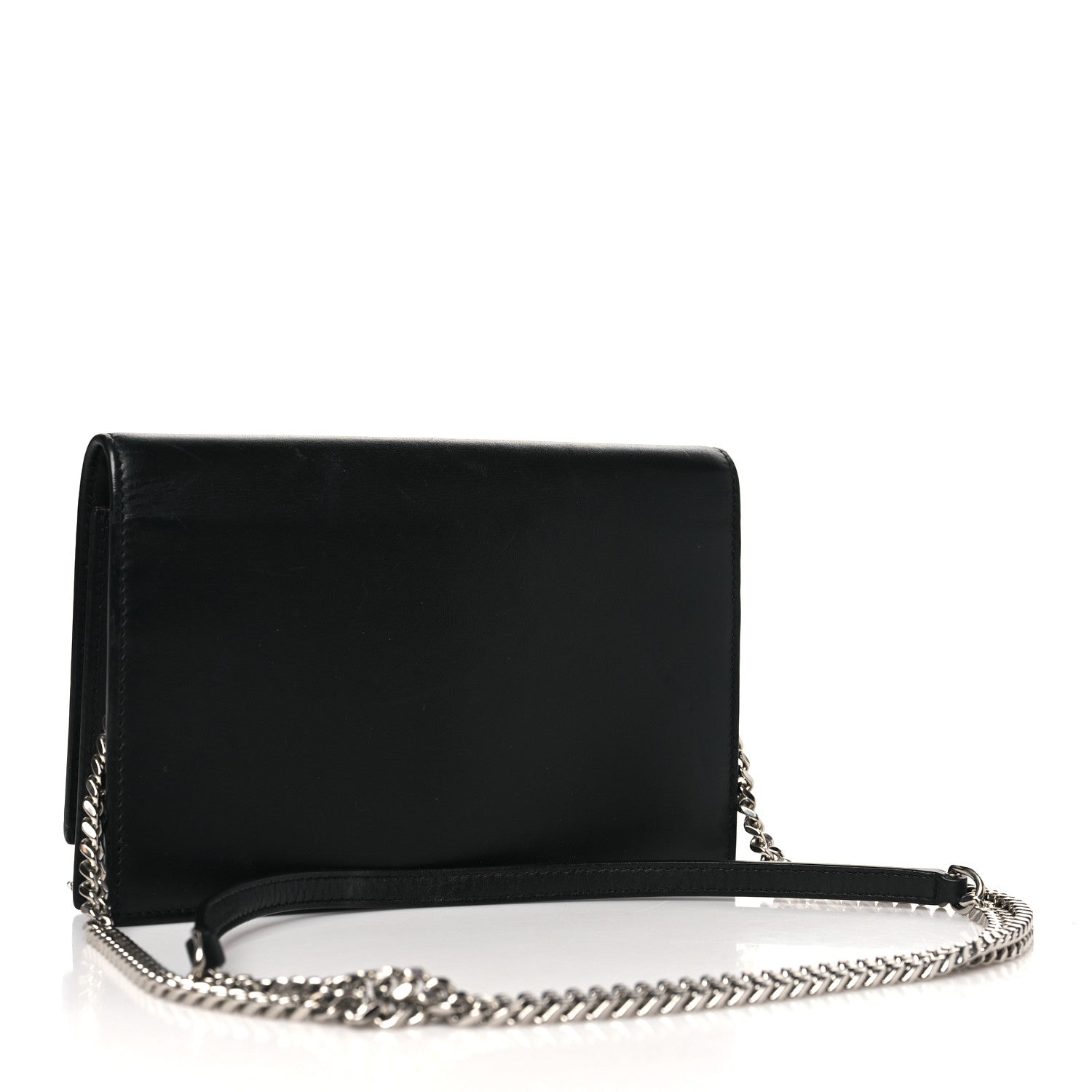 Saint Laurent Smooth Calfskin Classic Monogram Kate Tassel Chain Wallet Black 3 of 10