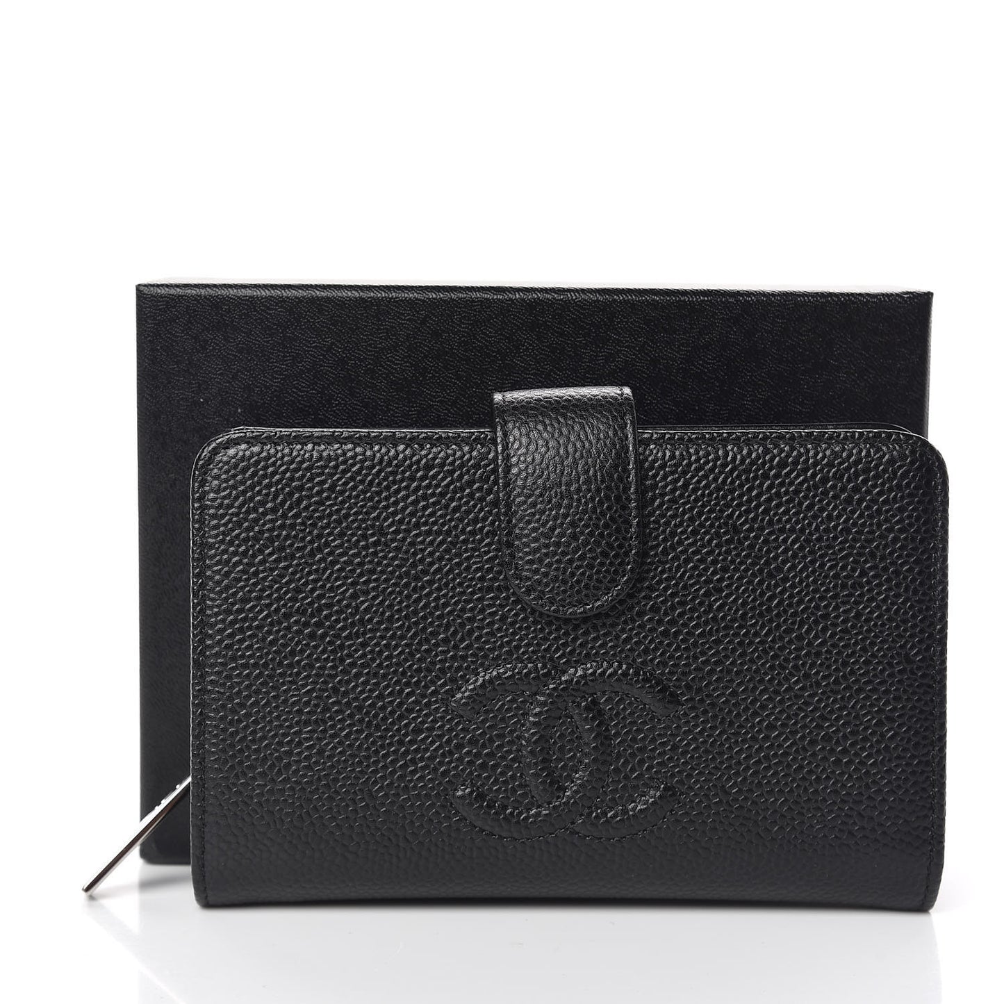 Caviar Timeless CC Zipped Pocket Wallet Black