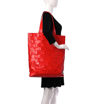 Bottega Veneta Calfskin Maxi Intrecciato Cassette Tote Tomato 3 of 9