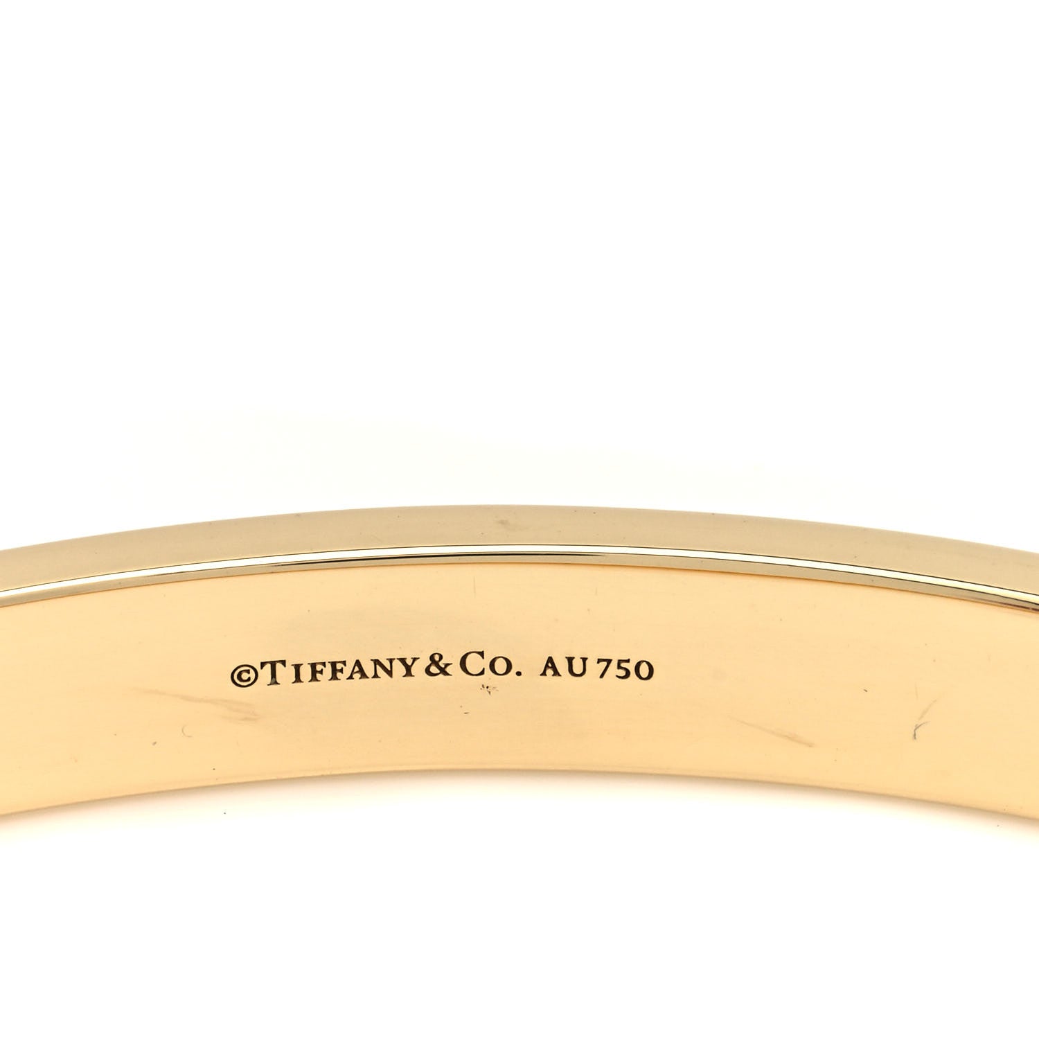 Tiffany 18K Yellow Gold Diamond Hinged Bangle Bracelet 3 of 4
