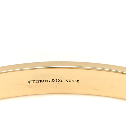 Tiffany 18K Yellow Gold Diamond Hinged Bangle Bracelet 3 of 4