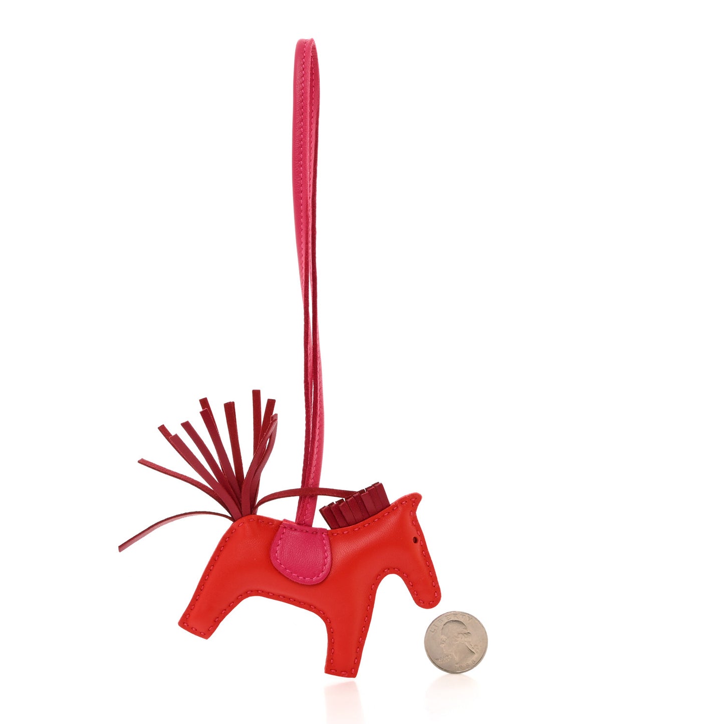 Milo Lambskin Grigri Rodeo Bag Charm PM Rouge Indien Rubis Rose Mexico