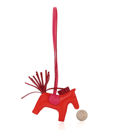 Hermes Milo Lambskin Grigri Rodeo Bag Charm PM Rouge Indien Rubis Rose Mexico 2 of 4