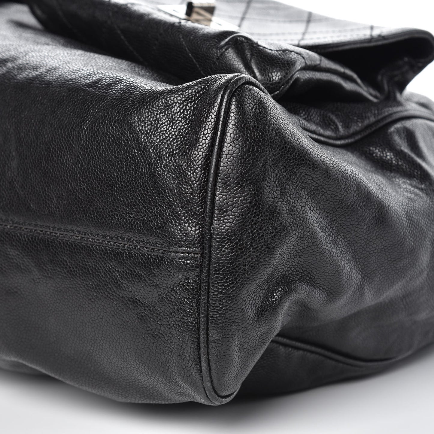 Glazed Caviar Large Pocket In The City Tote Black