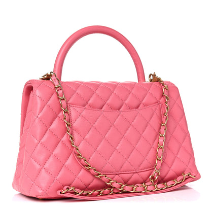 Chanel Caviar Quilted Small Coco Handle Flap Pink 6 of 15