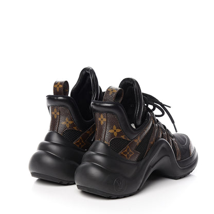 Louis Vuitton Calfskin Patent Monogram LV Archlight Sneakers 37.5 Black 4 of 10