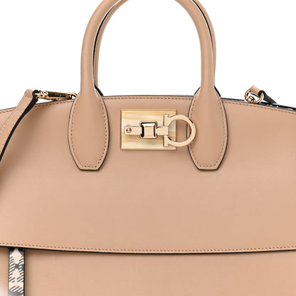Salvatore Ferragamo Calfskin The Studio Bag Almond 8 of 10