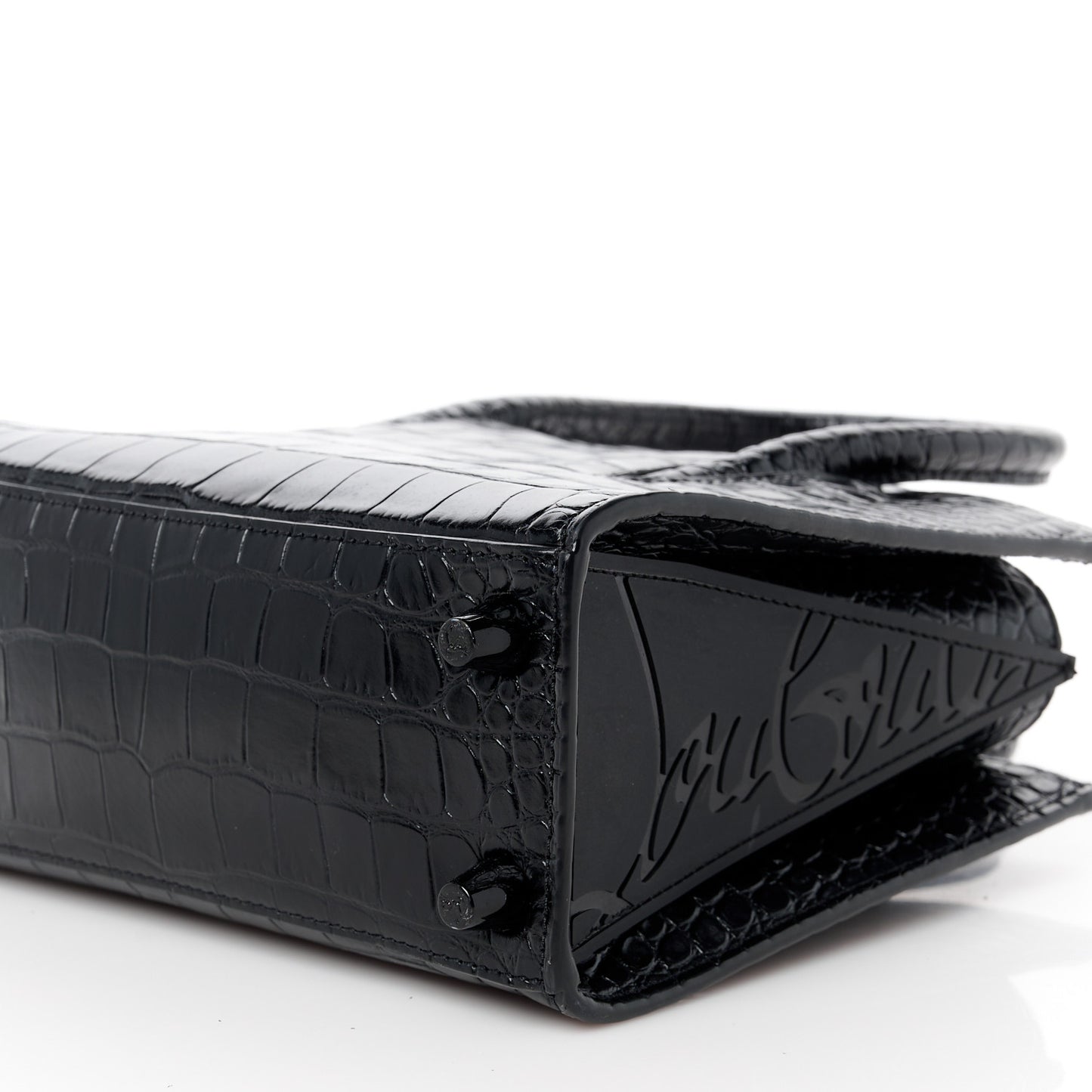 Calfskin Crocodile Embossed Mini Paloma Black