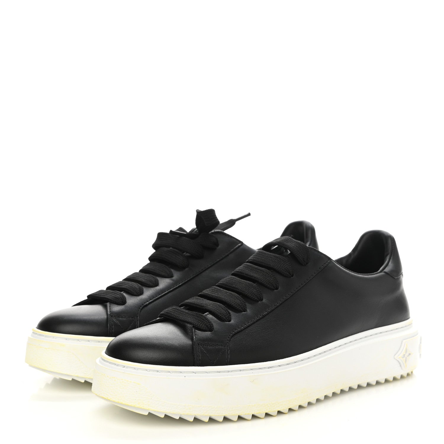 Louis Vuitton Calfskin Time Out Sneakers 37.5 Black 3 of 10