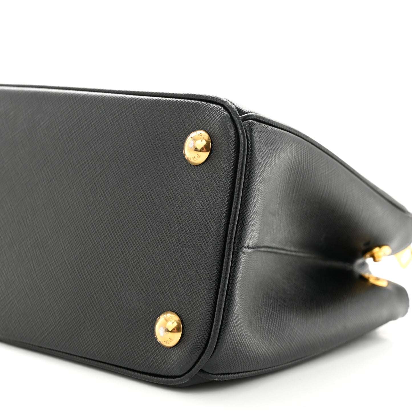 Saffiano Lux Mini Galleria Double Zip Tote Black