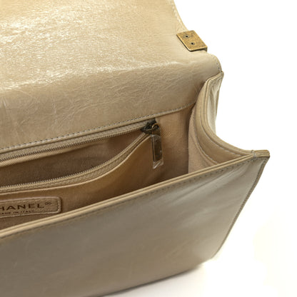 Chanel Glazed Calfskin Quilted Large Boy Flap Beige 12 of 12