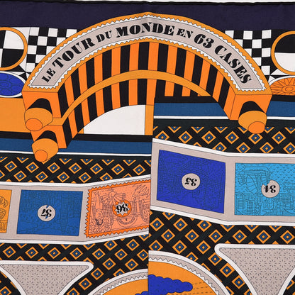 Hermes Silk Le Tour Du Monde En 63 Cases Scarf 90 5 of 7